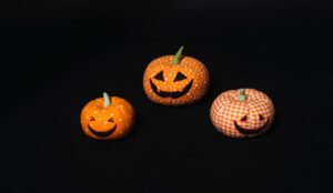 Tres calabazas de Halloween.